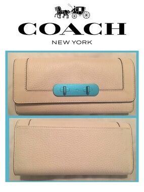 Coach Chalk White & Turquoise Retail Wallet